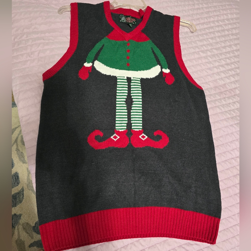 Ugly Christmas Sweater Vest Elf